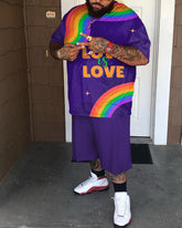 Men's Plus Size Love Is Love Two-Piece Set